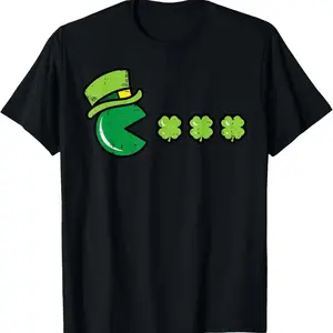 Celebrate St Patricks Day with a Shamrock Retro Gaming Men T-Shirt
