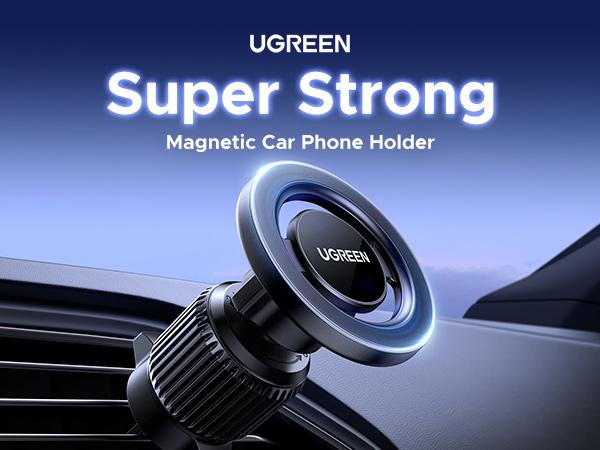 UGREEN Car Phone Mount for Magsafe Air Vent Car Mount Magnetic Phone Holder Compatible with iPhone 17 16 15 14 13 12 Pro Max, Strongest Magnet Black