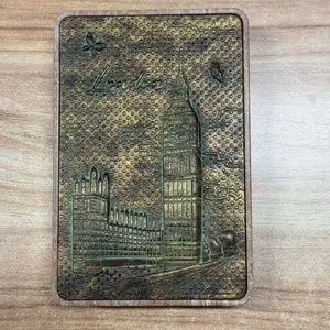 Vintage 3D Embossed Metal Frame Pocket Journal – Themed Blank Notebook, Unisex