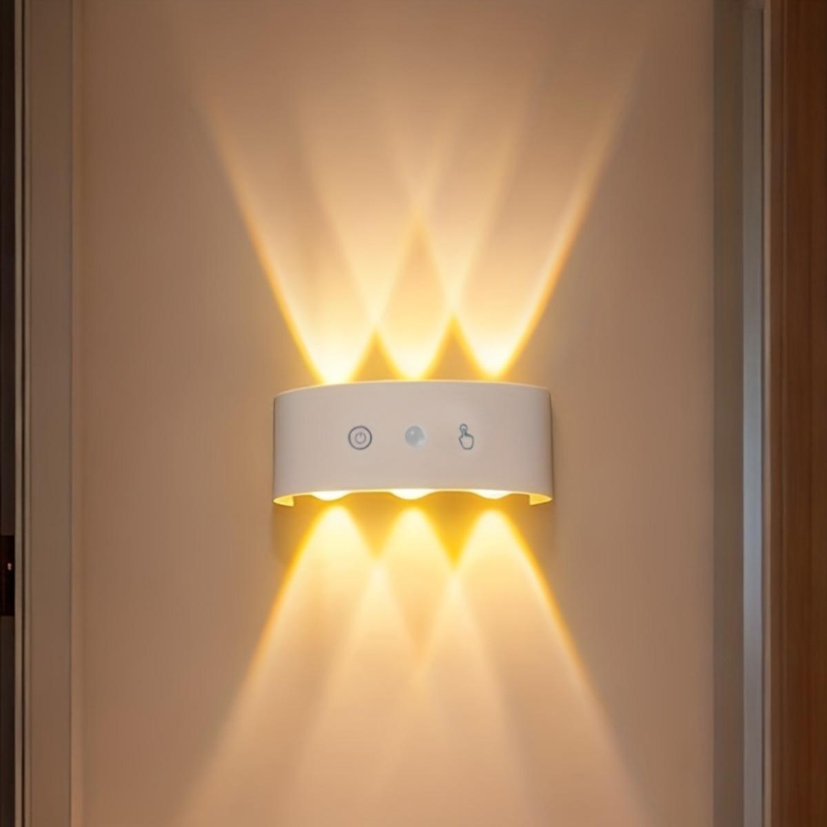 LED Light Smart Motion Sensor Wall Lamp with TouchSwitch Rechargeable Battery Powered Magnetic Installation for Indoor Decorative Ambiance Lighting
