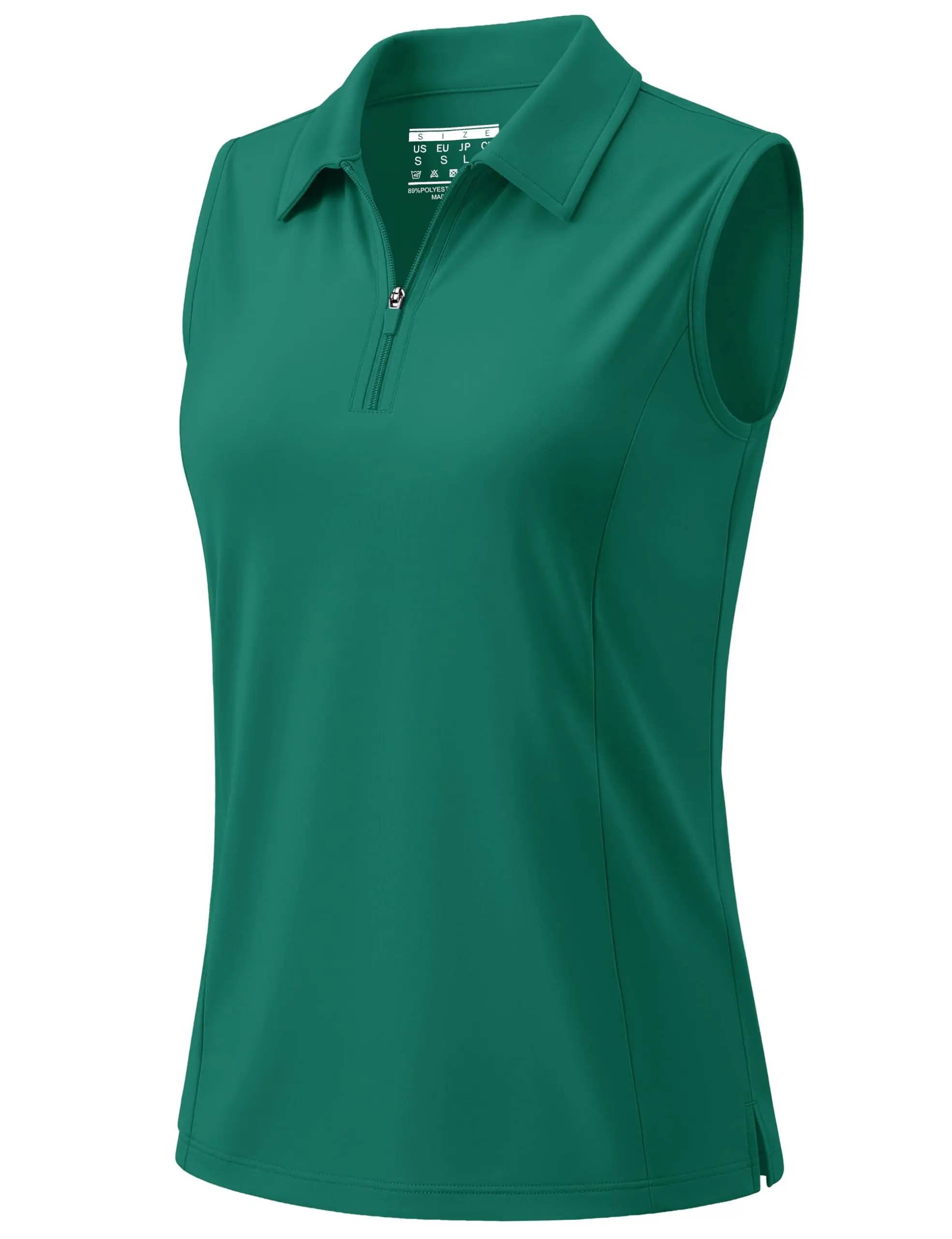 Cotrasen Women's Golf Shirt Sleeveless 1/4 Zip Polo UPF 50+ Collared Tennis Tank Tops Quick Dry Athletic T Shirt