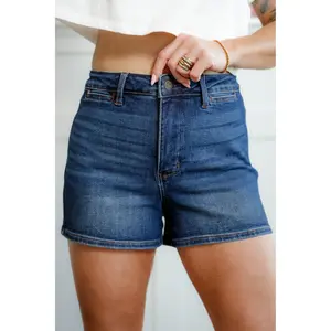 Judy Blue Medium Wash Tummy Control Slim Shorts