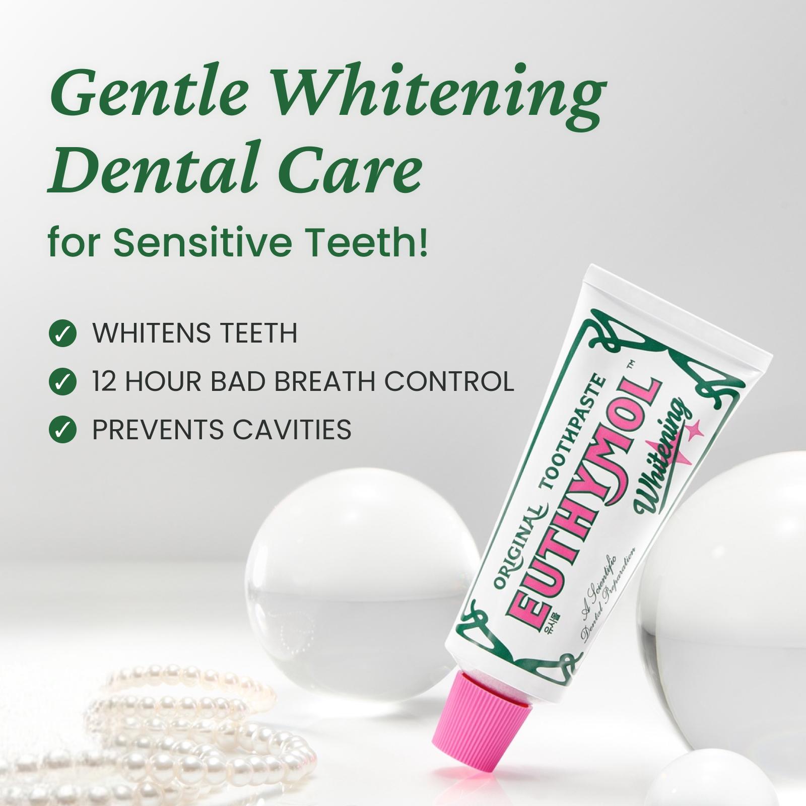 Euthymol Whitening Set & Squeezer – Removes Coffee & Tea Stains, Brightens Teeth, 1100ppm Fluoride for Cavity Protection, Korean Oral Care Euthymol Whitening Set & Squeezer – Removes Coffee & Tea Stains, Brightens Teeth, 1100ppm Fluoride for Cavity Protection, Korean Oral Care