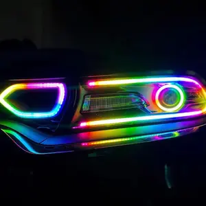 2015–2023 Dodge Charger Snorkel Grille LED Lights – RGB Flow Series Diffused Halo Kit (Bluetooth + Remote)