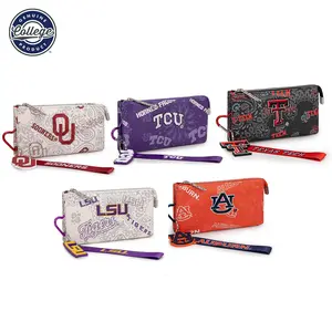 NCAA Women’s Wristlet Clutch Purse with Keychain, Compact Small Wallet for Daily Essentials, Travel & Everyday Use, Stylish and Lightweight Design 013