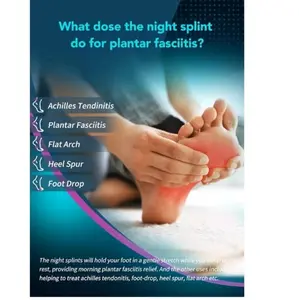 Plantar Fasciitis Night Splint with Massage Ball for Plantar Fasciitis Relief, Comfortable Plantar Fasciitis Brace for Achilles Tendonitis Heal Spur Foot-drop Flat-arch, Free Size for Men and Women - Pink