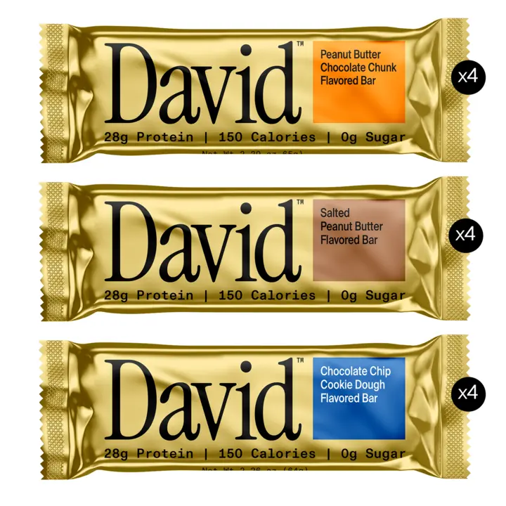 JUMBO VARIETY PACK (2x all flavors) – David Protein – High Protein Snack Cookies Healthy