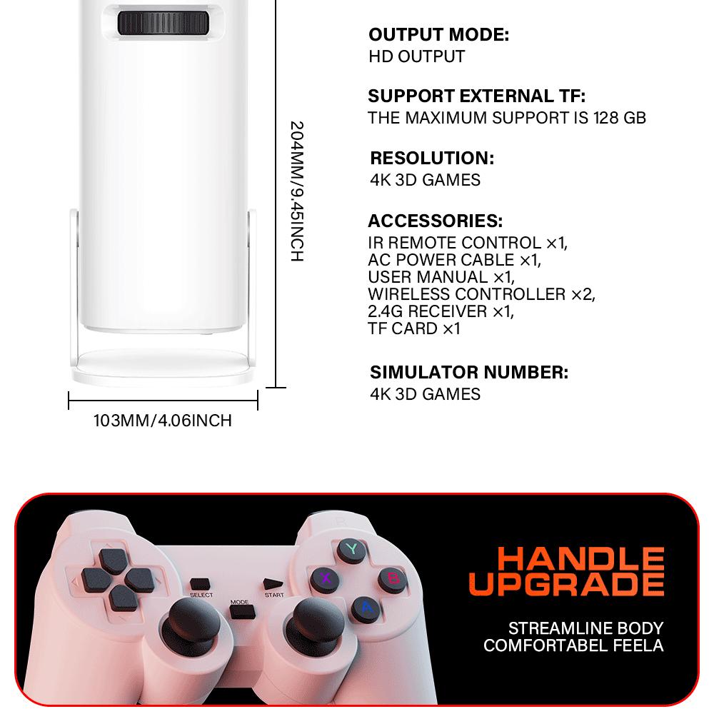 Android 11 Gaming Projector P30MAX 64GB TF Card Wireless Gaming Controller Dual WIFI 1280*720P Home Theater Portable Projector