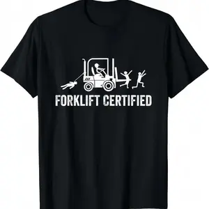 Forklift Certified Shirt, Funny Certified Forklift Operator T-Shirt Graphic tees Casual Crewneck Tropical Tshirt