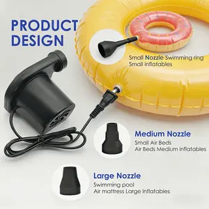 Multifunctional charging and suction air pump, outdoor camping air pump, equipped with 120mAh battery and camping light, can be used for air mattress tent swimming ring, super fast mini, electric portable, multi-functional small charging and suction type