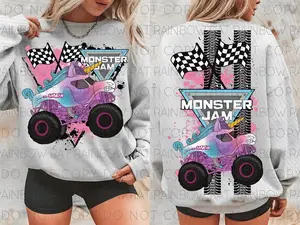 Monster Jam Unicorn Sweatshirt, Unicorn Monster Truck Shirt, Sparkle Smash Truck Crewneck, Girls Monster Jam Gift, Racing Sweatshirt