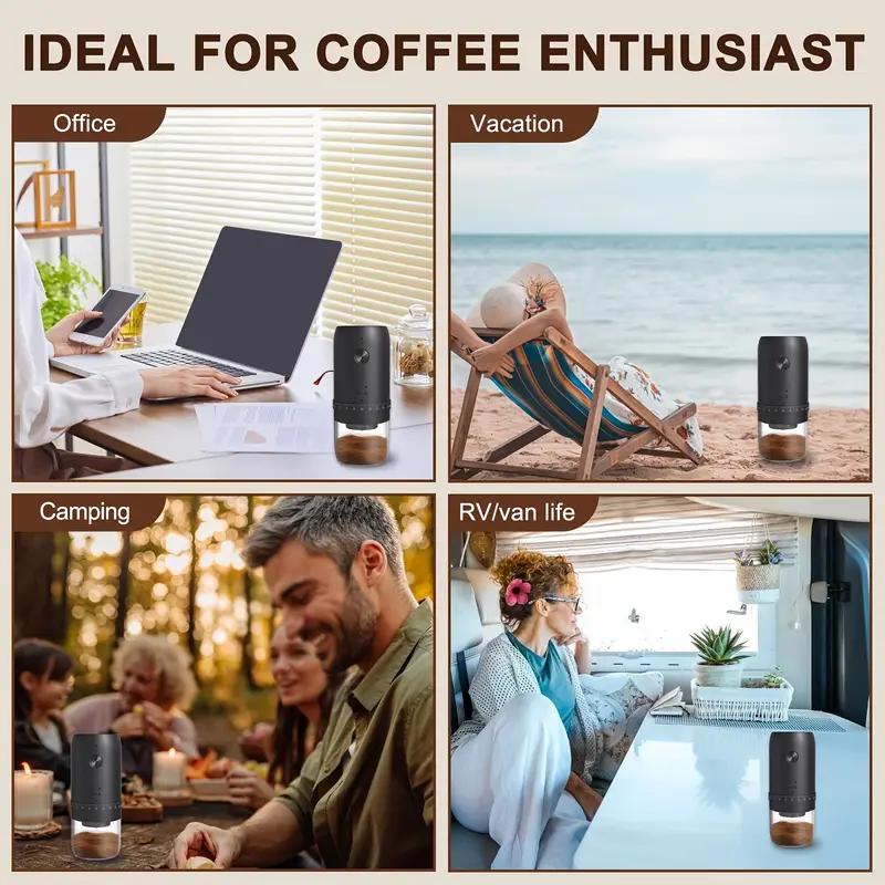 Portable Electric Coffee Grinder, 40 Gears Adjustable Settings, Rechargeable Mini Coffee Grinding Machine, ABS Material, Ideal for Coffee Enthusiast