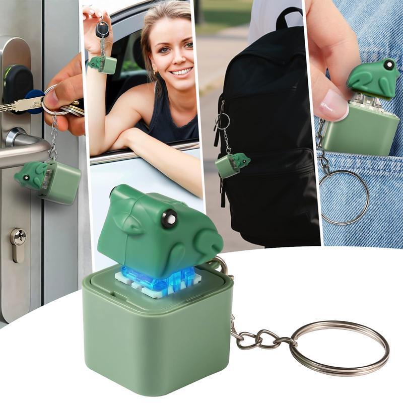 [Christmas Gift] Lizard keychain,Spinning Quack Duck Keychain & Frog Croaking - Realistic Sounds LED Lights Fidget Toy for Stress Relief Focus Kids Adults Portable Sensory Item