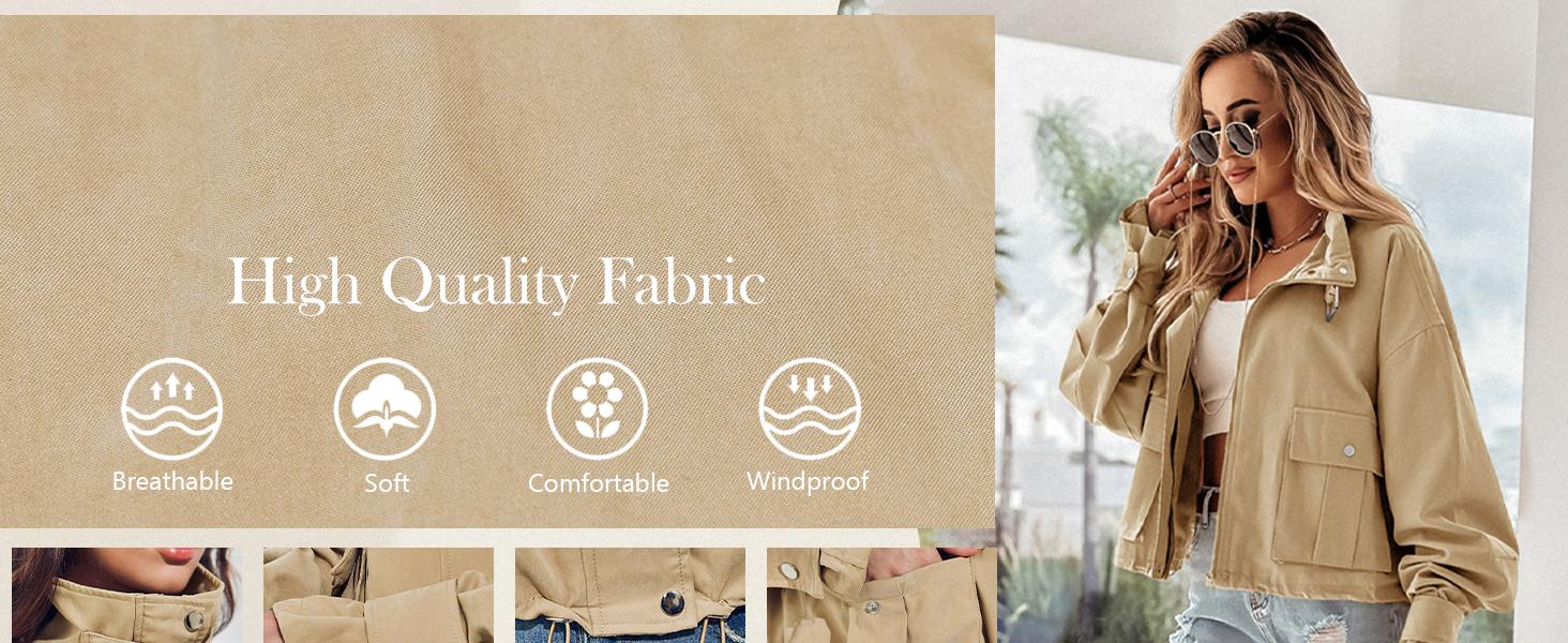 Imily Bela Womens Cropped Bomber Jacket Long Sleeve Zip Up Casual Coats Loose Fit Outerwear with Pockets