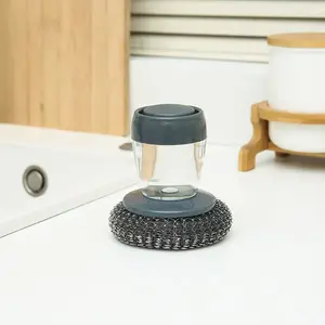 Automatic Liquid Filling Good Handle Soap Dispense Palm Kitchen Brush for Bowl Sink Cleaning Pot Comfortable