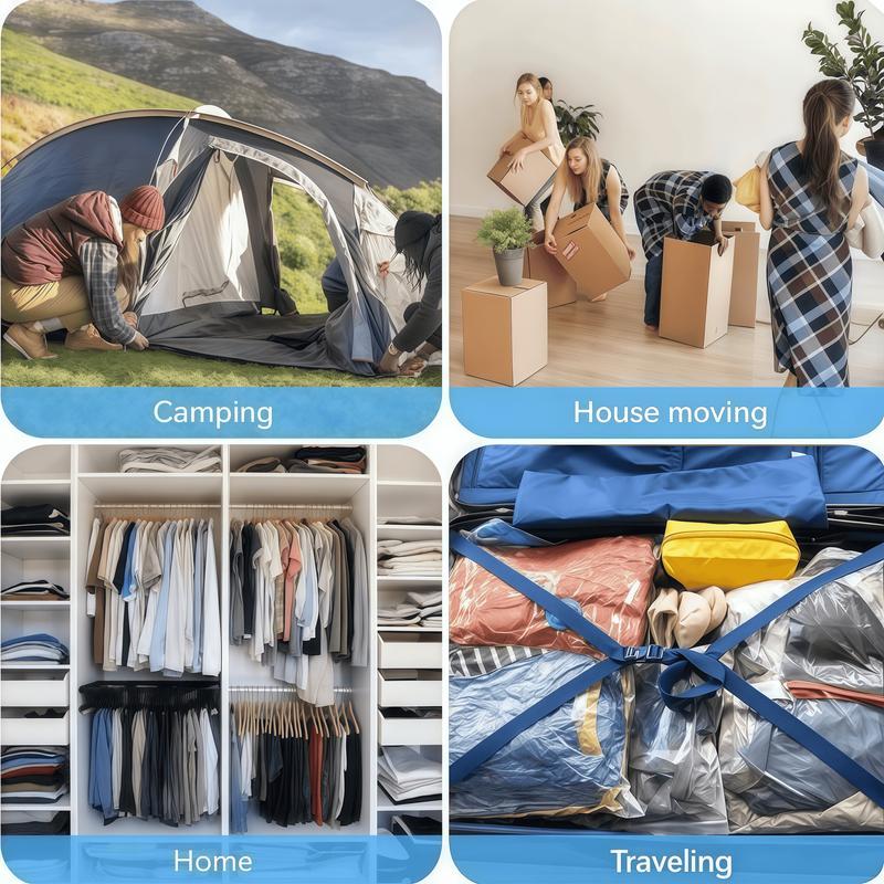 【2026 Upgraded】Travel Vacuum Bag Set Vacuum Bags for Travel with Wired air Pump, 12 Pack Carry-on Size Compression Packing Bags for Luggage and Suitcase, Space Saver for Clothes and Clothing Travel Zipper Pouches