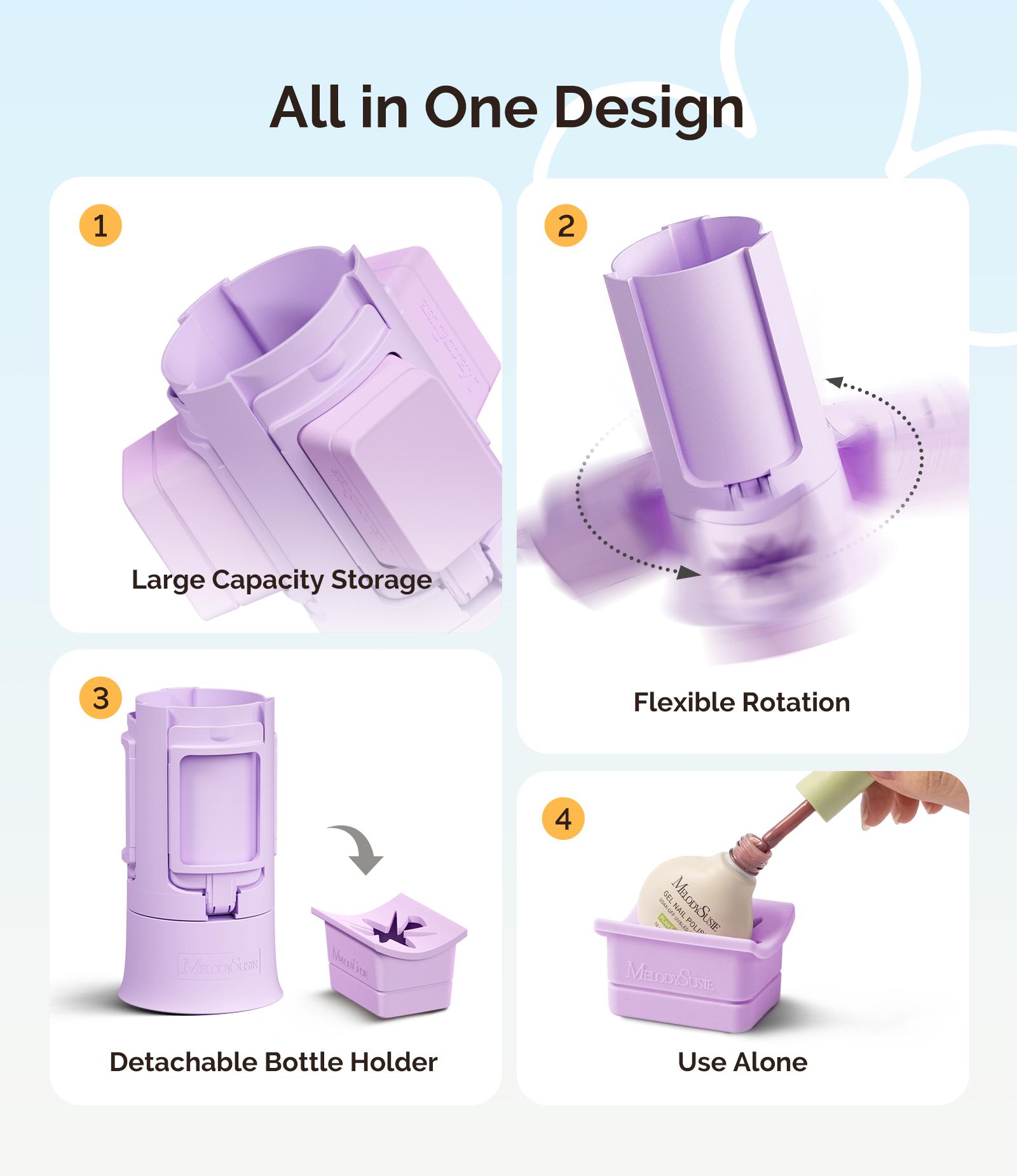 MelodySusie GelCarousel Rotatable Nail Art DIY Station - Compact & Portable for Easy Application - Ideal for Beginners & Professionals - Smooth & Precise Nail Art & Manicure Tool