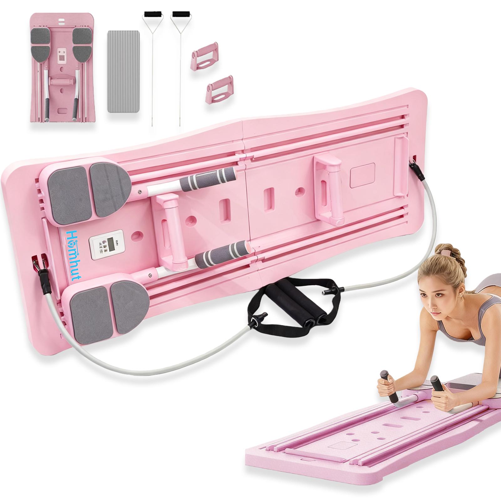 Multi-Purpose Foldable Pilates Reformer Set, Portable 4 in 1 Pilates Sliding Board for Home Fitness