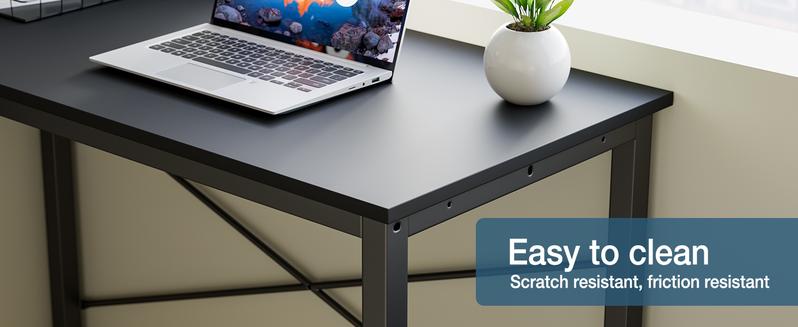 Furnest Furniture Indoor Furniture L Shaped Computer Desk - Gaming/Work Table Corner Desk 50 Inch PC Writing Desk Study Desks with Wooden Desktop CPU Stand Side Bag Reversible for Home Office Dorm Small Space