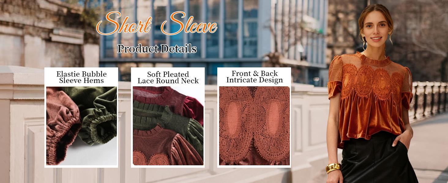 Styling ideas for the velvet lace top with jeans, skirts and shorts