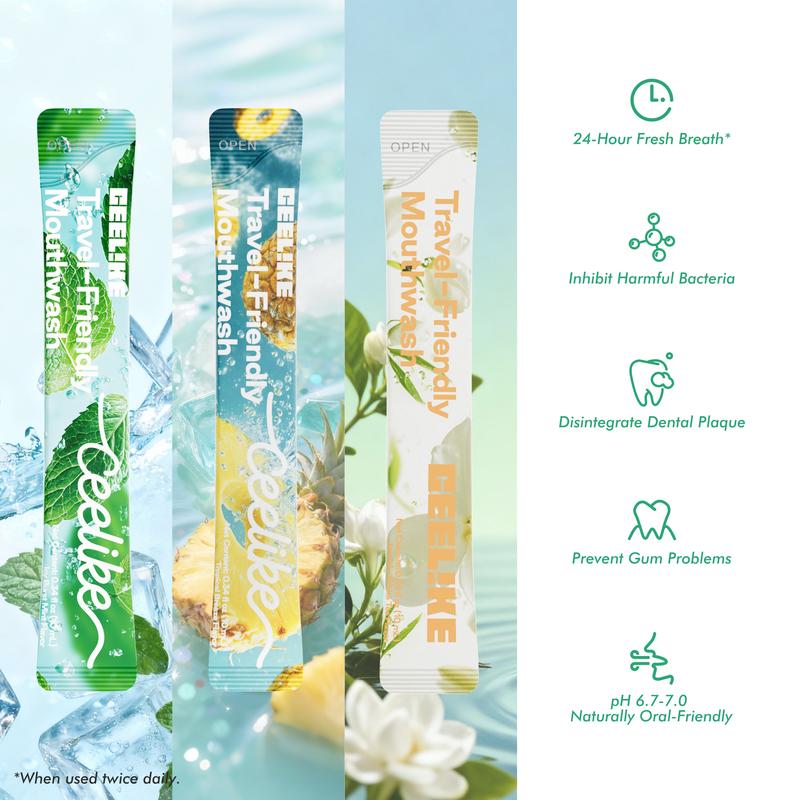 CEELIKE Mouthwash Value Set, Large Capacity, Travel-Friendly