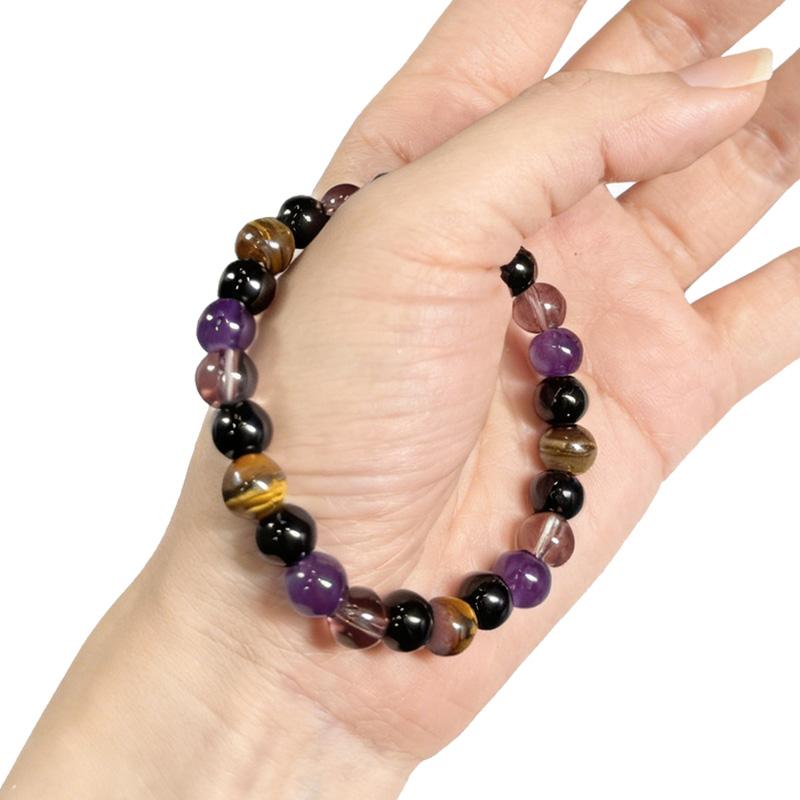 Tiger Eye & Black Obsidian Boho Style Protection Bracelet for Women Men, 8mm Crystal Beaded Bracelet, Perfect Self-Care Jewelry Gifts, Handmade Gemstone Reiki Spiritual Christmas Gift for Daily Wear Tiger Eye & Black Obsidian Boho Style Protection Bracelet for Women Men, 8mm Crystal Beaded Bracelet, Perfect Self-Care Jewelry Gifts, Handmade Gemstone Reiki Spiritual Christmas Gift for Daily Wear