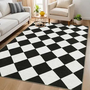 Diamond Pattern Rug Modern Geometric Rug Large Size Washable Soft Non-Slip Foldable Interior Decor Rug Ultra-Thin Foldable for Bedrooms Dining Rooms Living Rooms Playrooms Laundry Rooms comfortable carpet