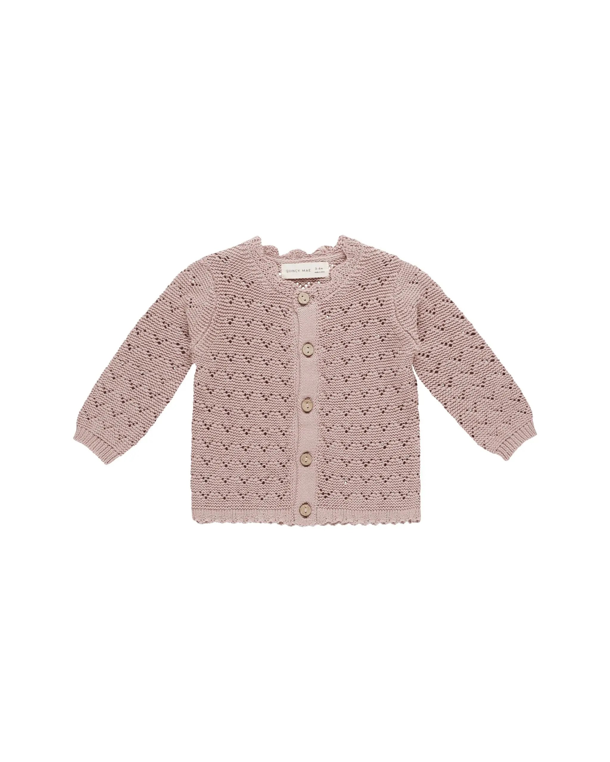 Mauve Scalloped Cardigan