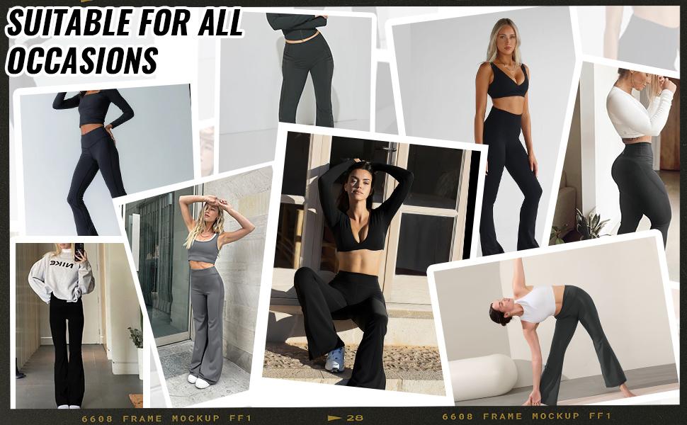 High Waist Flared Leggings 3-Piece Set - Butt Lifting Yoga Pants with Side Pockets, Stretchable Athletic Trousers for Women, Ideal for Gym, Dance & Daily Wear, Available in Two Curated Color Combo Options High Waist Flared Leggings 3-Piece Set - Butt Lifting Yoga Pants with Side Pockets, Stretchable Athletic Trousers for Women, Ideal for Gym, Dance & Daily Wear, Available in Two Curated Color Combo Options