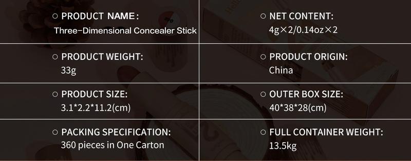 2-IN-1 Dual-End Highlight & Contour Stick, Three-Dimensional Shaping, Easy to Use & Portable, Brightens & Defines, Waterproof & Easy to Remove, Long-lasting, Smooth Creamy Blendable Formula, Natural Buildable Coverage, For All Skin Types