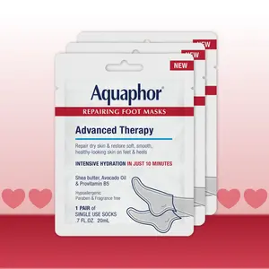 Aquaphor Repairing Foot Masks – Moisturizing Foot Socks with Avocado Oil & Shea Butter (3-Pack)