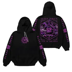 Sleep Token Even In Arcadia Graphic Hoodie – Geometric Symbol Tour Artwork, Gothic Music Fan Hoodie, Unisex Streetwear Gift
