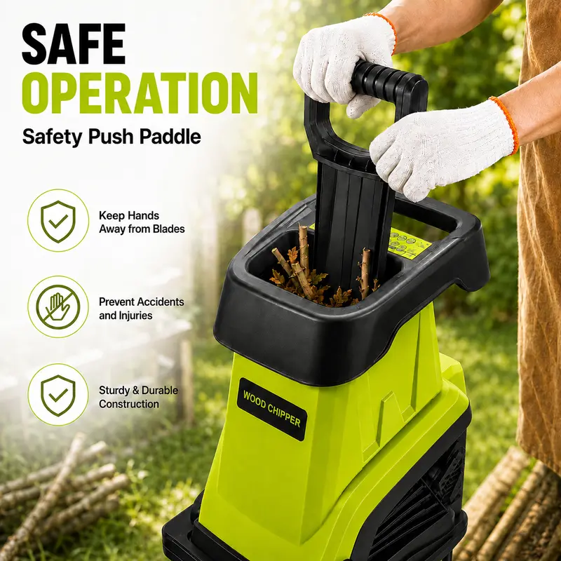 Electric Wood Chipper Shredder for Yard & Garden Waste, 15-Amp Portable Branch Mulcher, 1.77-Inch Branch Cutting Capacity, 10-Gallon Collection Bin for Backyard Cleanup, Leaves & Twigs Electric Wood Chipper Shredder for Yard & Garden Waste, 15-Amp Portable Branch Mulcher, 1.77-Inch Branch Cutting Capacity, 10-Gallon Collection Bin for Backyard Cleanup, Leaves & Twigs