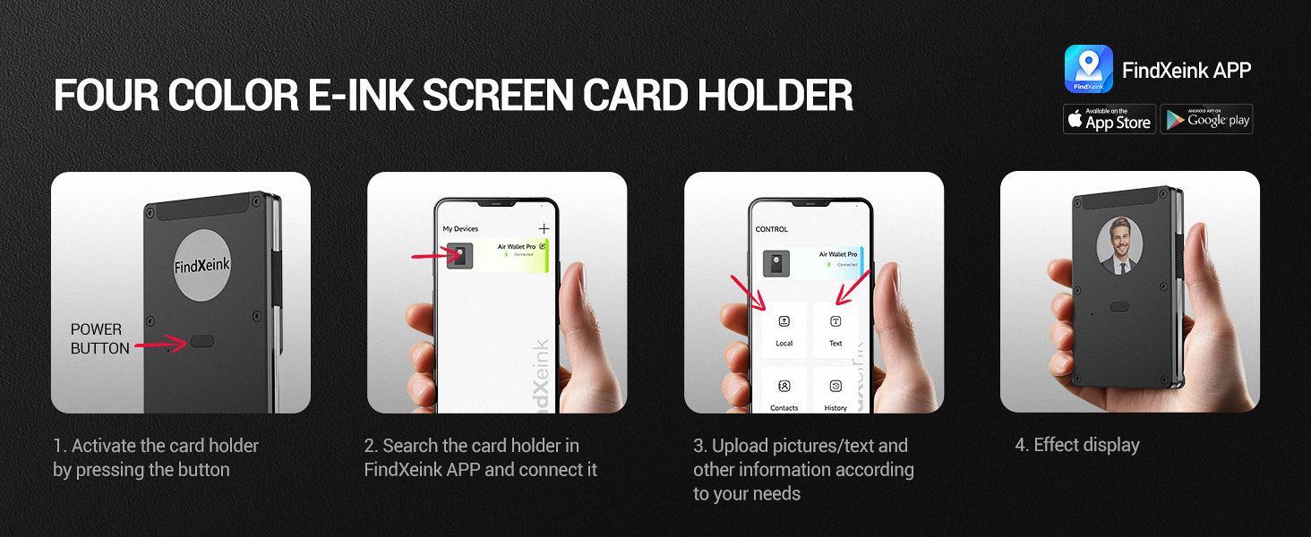 2026 New Arrival DIY E-Ink Screen Air Card pack Minimalist Smart Wallet, Ultra-thin RFID Credit Card Holder for Men and Women Gift for Husband Wife Daughter Father Son Boyfriend