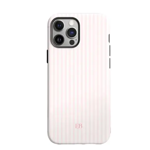 Personalized Elegant Pink Striped Phone Casing - Summer Beach & College Style Mobile Phone Cover, Protector Accessories for iPhone 17 Pro Max, 16 Plus, 15, 14, 13, 12, 11 Plus Devices