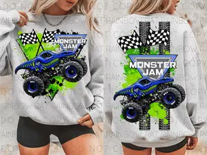 Monster Jam Event Megalodon Monster Truck Sweatshirt Youth and Adult 2 Sided Graphic Sweatshirt or T-shirt, Monster Jam shirt, Monster Truck shirt, Off-Road Motorsports Tee, Monster Truck Fan Gift, Youth clothing, summer outfit, Racing Fan Gift