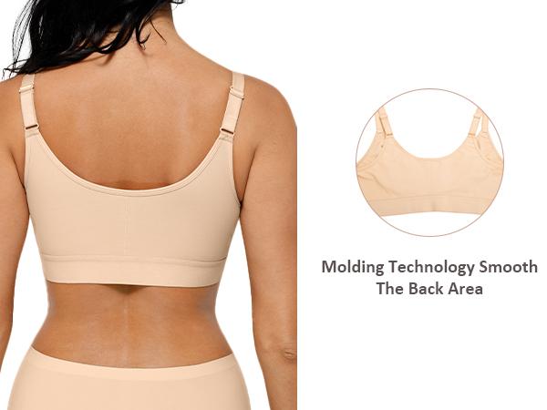 FeelinGirl Wireless Bra Front Closure for Women Everyday Bras Post Surgery Bras Shapewear Top Comfortable Fabric Womenswear Fits Smooth