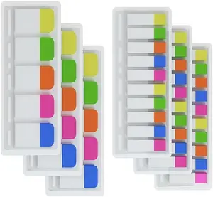 1050 Pieces Super Thick Sticky Index Tabs and Page Markers,File Folder Sets in Assorted Neon Colors for School,Office, Books, Binders, Notebook, 6-Pack,2 Designs