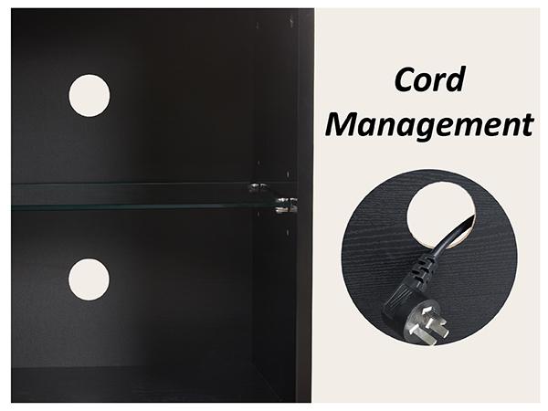 AMERLIFE Modern High Gloss 68" Fireplace TV Stand, Media Entertainment Center with Electric Fireplace & LED Lights for TVs up to 78", TV Console Cabinet with Adjustable Glass Shelves