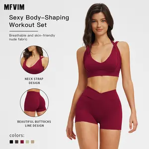 MFVIM Women's Quick-Dry Yoga Set, Tight-Fitting Fleece Lined Activewear, Winter Outdoor Running Sports Suit, European Style Workout, Sporty High Stretch