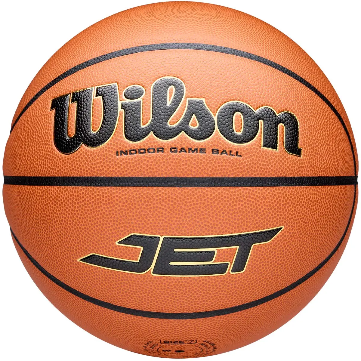 Wilson JET Official Size 7 (29.5") Indoor Basketball for Adults, Composite Cover, Rubber, Superior Pebbled Grip, Cushioned Core, Sponge-Like Comfort, Partially Inflated