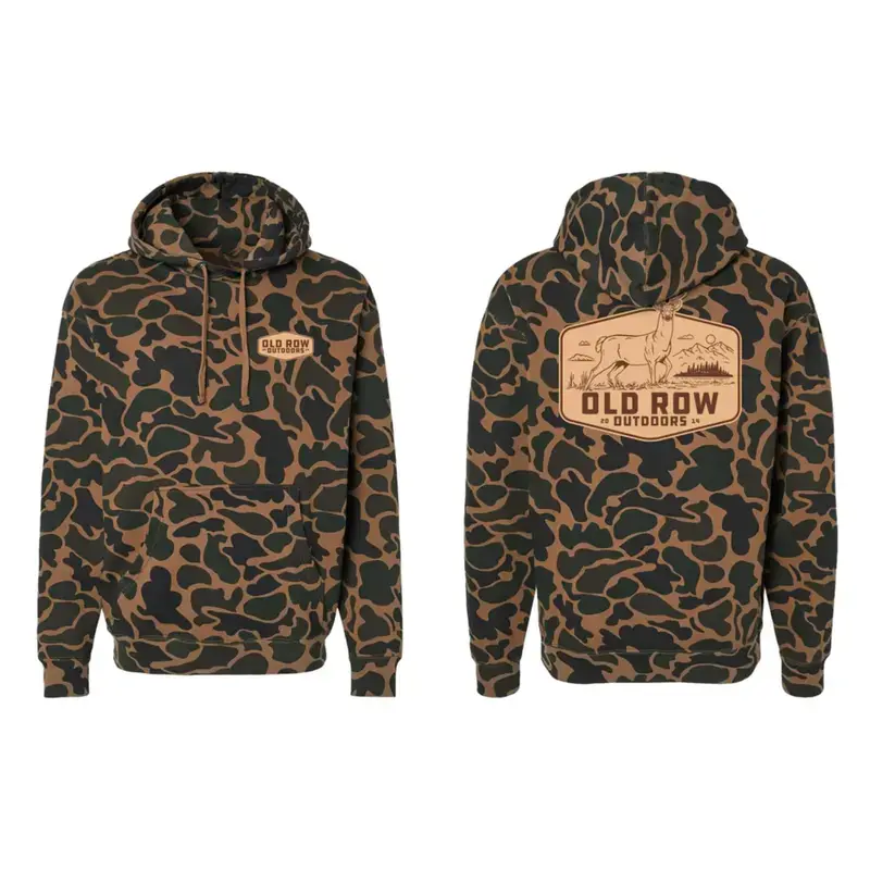 All-over Print Limited 2025 Old Row Outdoors Deer Badge Camo Hoodie, Hunting Pattern Pullover, Men & Women Hunter Gift Sweatshirt, Outdoor Camo Hoodie