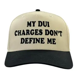 Capstryx, My dui Charges Dont Define Me Sarcastic Embroidery Hat, Dark Humor Statement Casual Wear, Classic Embroidery Hat, Unisex Adjustable Cap Gift