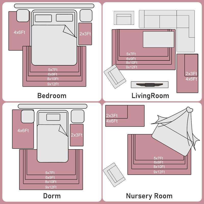 PLUMLIK Bohemian Washable Rugs For Living Room, Dining Room, Soft Low Pile Rug Non Slip Decorative Rug For Bedroom, Performance Rug For Home Decor, Ideal For High Traffic Areas, Gift For Valentine's Day, Housewarming non-shedding boho large carpet rug of