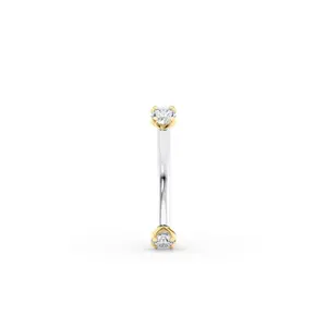 Banana Pin Cubic Zirconia Barbell Eyebrow Piercing - 14G