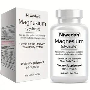 Niwedah Magnesium Glycinate 120mg - 60 Capsules, High Absorption Gentle Magnesium Supplement for Sleep Support, Muscle Relaxation, Calm Mind & Mood, Non-GMO & Third Party Tested, Formulated for Men & Women