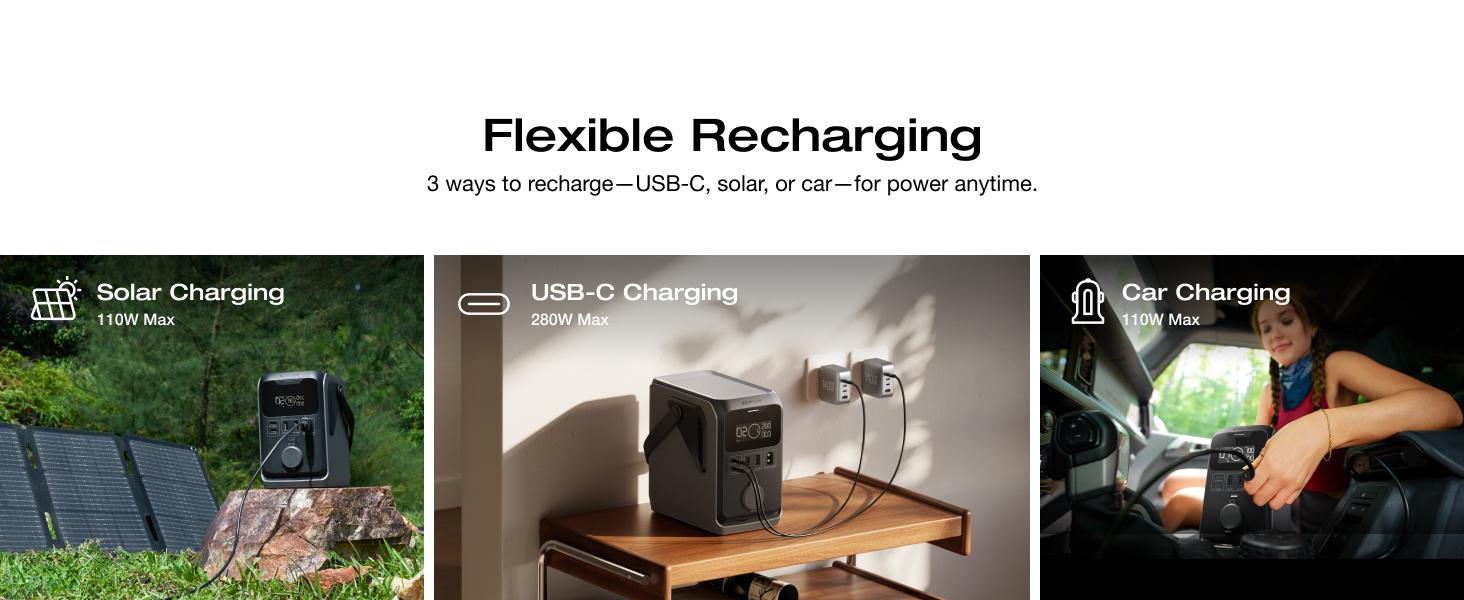 ECOFLOW TRAIL 300 DC Solar Panel with 45W Solar Generator, 288Wh LiFePO4 Power Bank, Power Station, for Camping, Travel, and Emergency Power