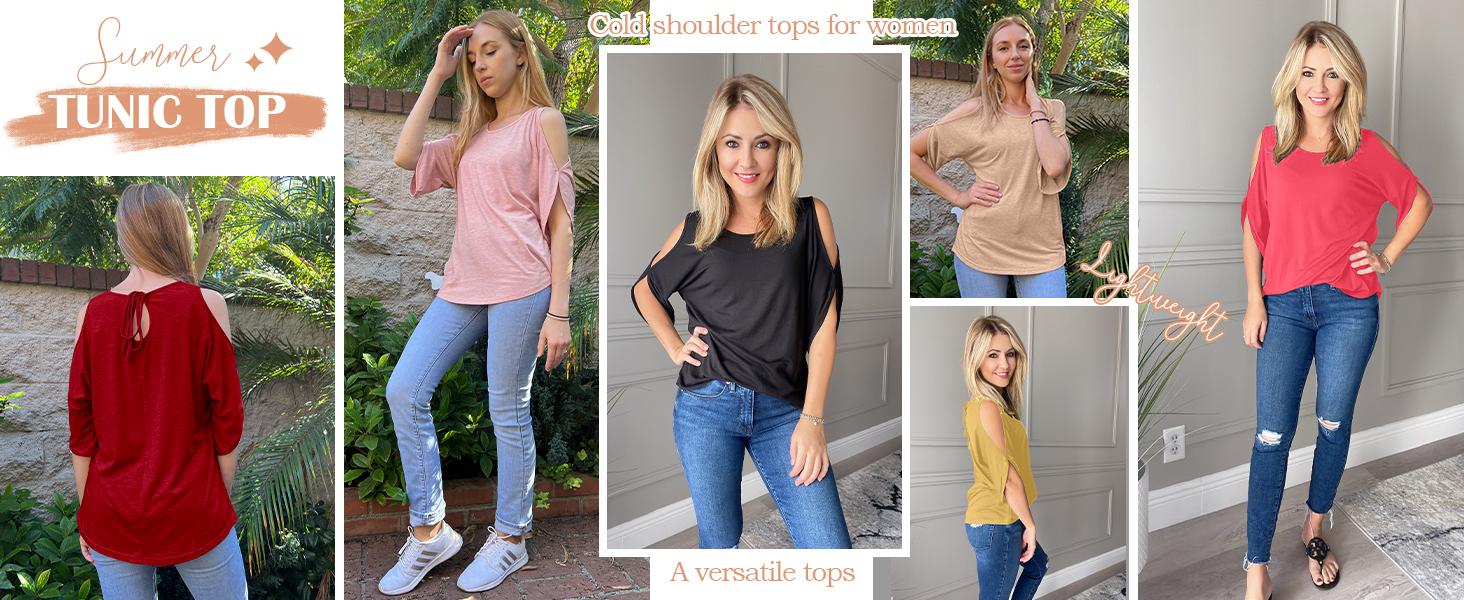 PiePieBuy Women Cold Shoulder Tops Summer Short Sleeve Shirt Scoop Neck Tee Casual Loose Fitting Solid Color Tunic Top Basic Minimalist Tshirt Fitted Streetwear Maternity Womenswear shirts women PiePieBuy Women Cold Shoulder Tops Summer Short Sleeve Shirt Scoop Neck Tee Casual Loose Fitting Solid Color Tunic Top Basic Minimalist Tshirt Fitted Streetwear Maternity Womenswear shirts women