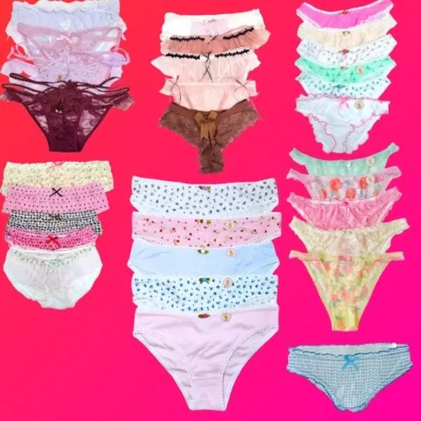 MILANBLOCKS 2026 New Mixed Bundles XS-3 LingerieXL Soft Girl Sheer Knicker Fitted Lace Panties with Floral Embroidery & Ruffle Details Casual Elegant Underwear