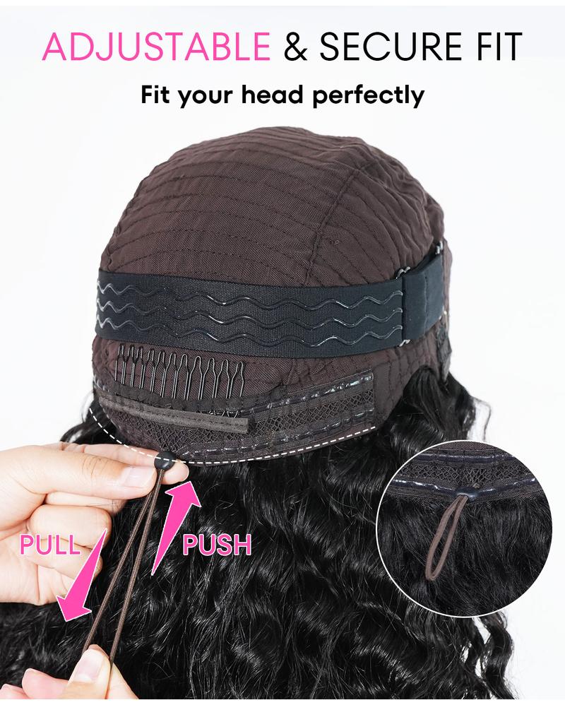 CurlyMe Wear Go Glueless 250% Density Burmese Curly Human Hair Wig Pre-Bleached Pre-cut HD Lace Front Wig - Natural Black #TikTokShopBlackFriday